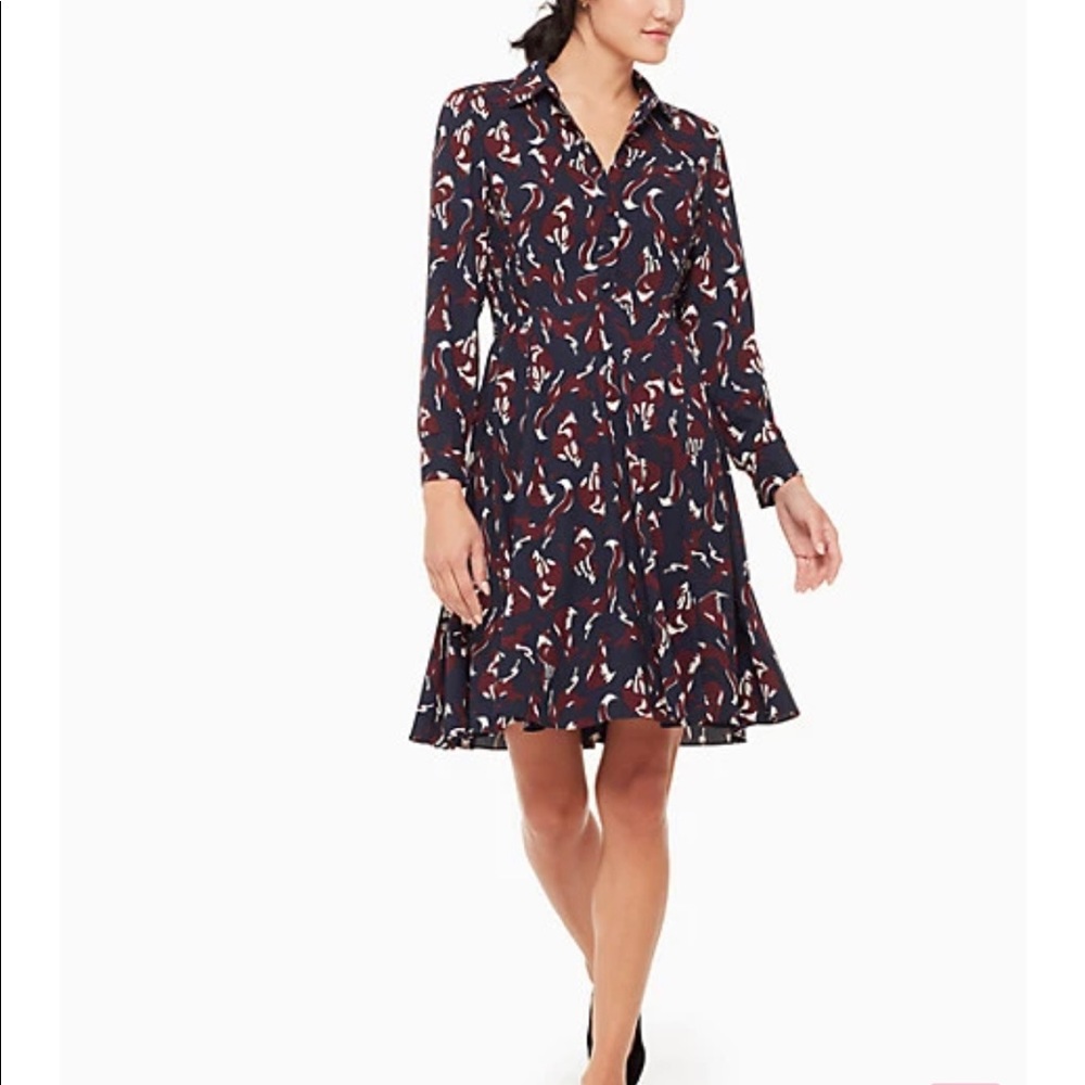 Kate Spade Shirt Dress SZ 6 “so foxy foxes smocked dress”
